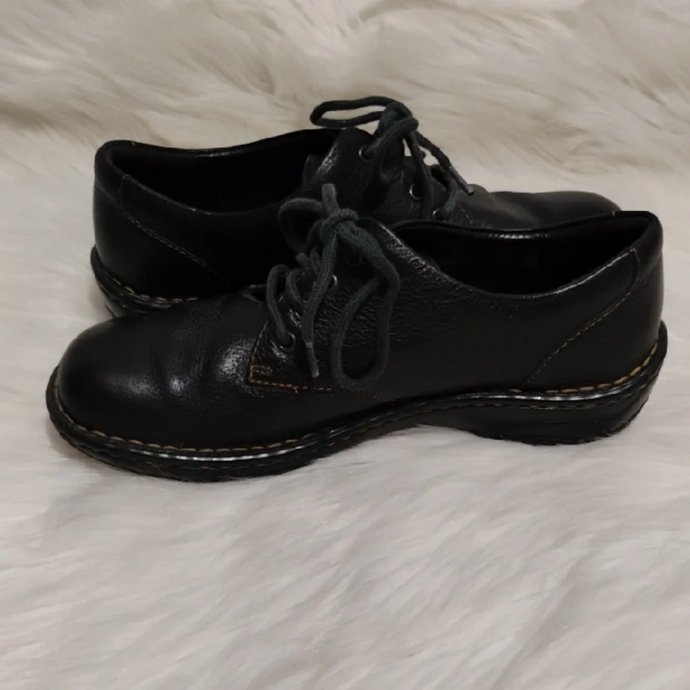 (#47) SALE! Born Black Leather Oxfords Women's Shoes 7.5 Worn 3X Max